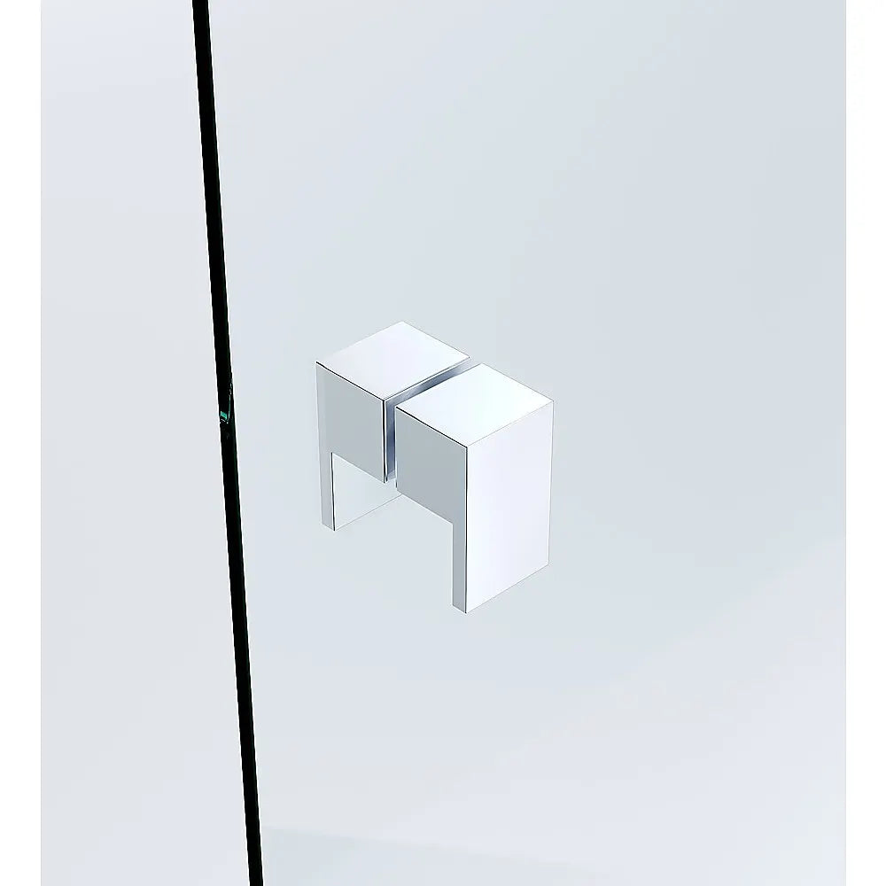 Brass Shower Door Square Double Pull Handle in Chrome - Image 2