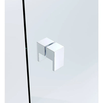 Brass Shower Door Square Double Pull Handle in Chrome - Image 2