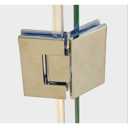 135 Degree Glass to Glass Brass Square Shower Hinge in Gunmetal
