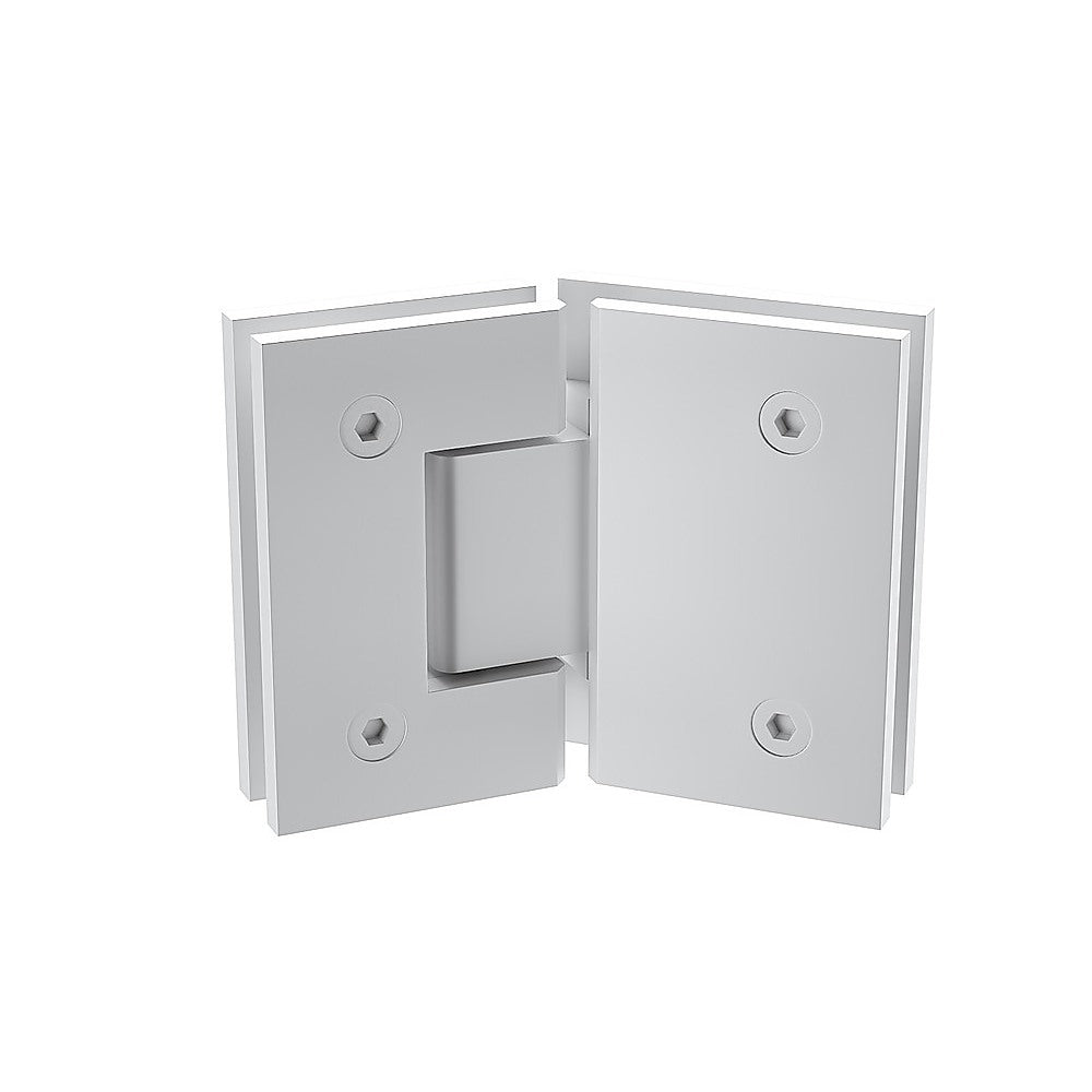 135 Degree Glass to Glass Stainless steel Square Shower Hinge in White - Image 2