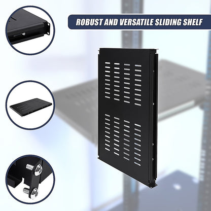 1U Sliding Server Rack Shelf 26 Inch Deep Vented for 19 Inch Cabinet - Image 6