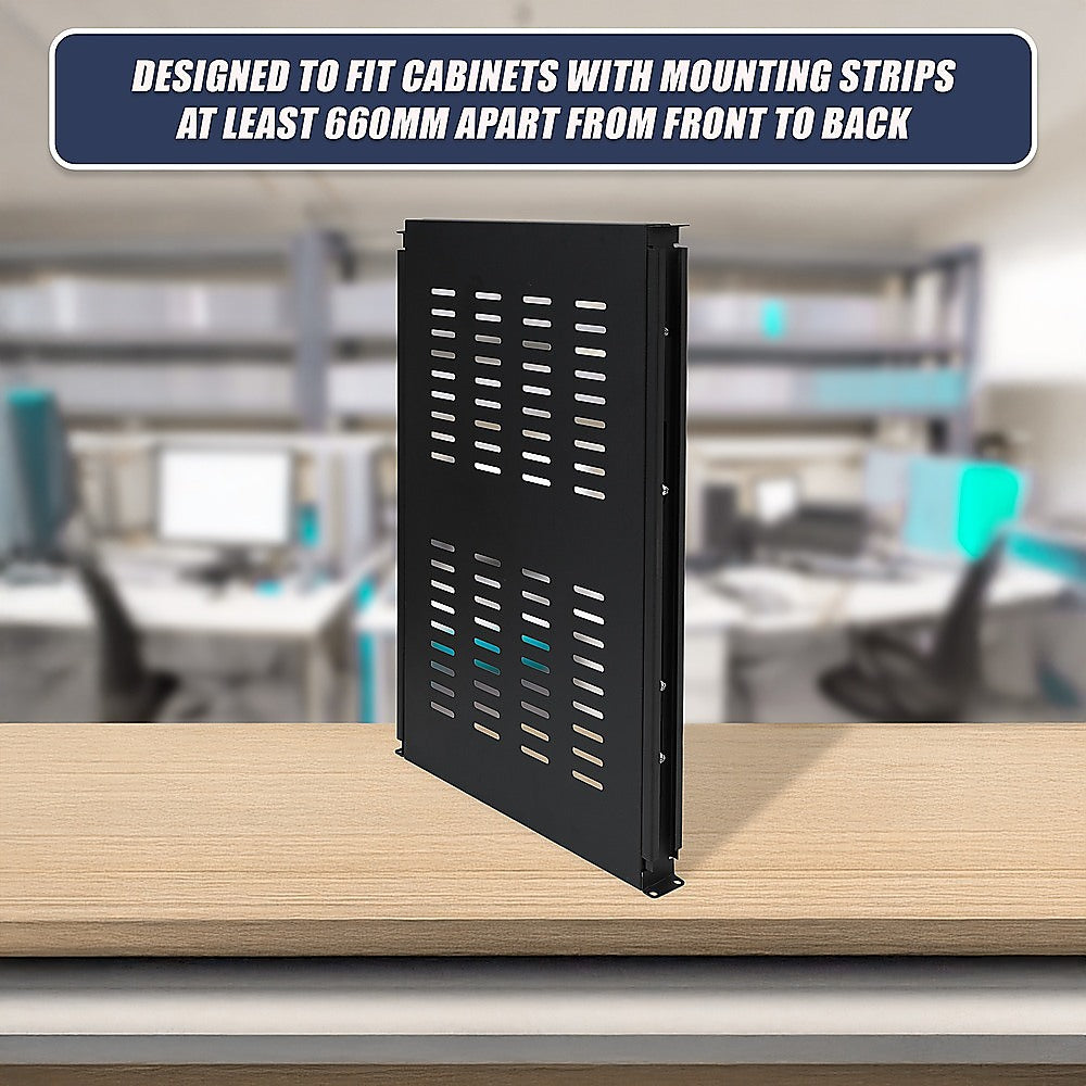 1U Sliding Server Rack Shelf 26 Inch Deep Vented for 19 Inch Cabinet - Image 7