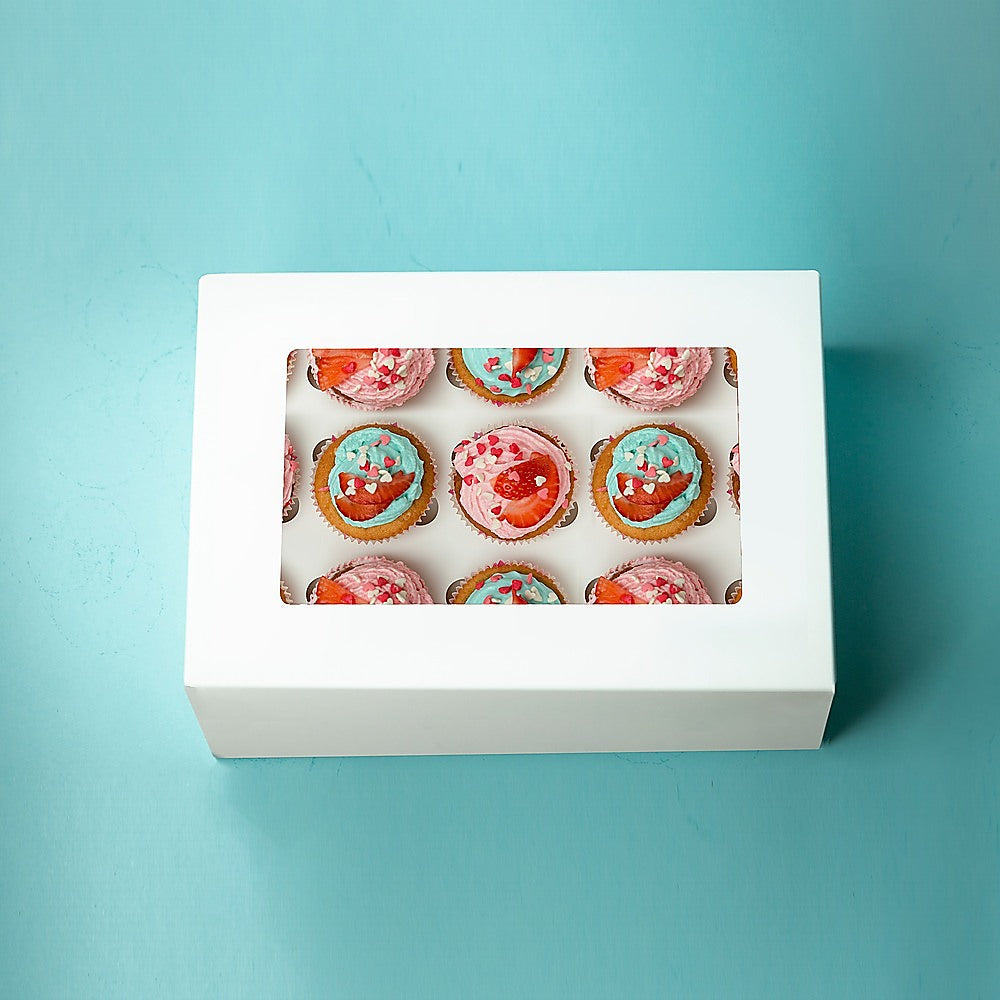 50pcs Cupcake Boxes 12-Hole Laminated Clear Window Face Boxes Favour - Image 5