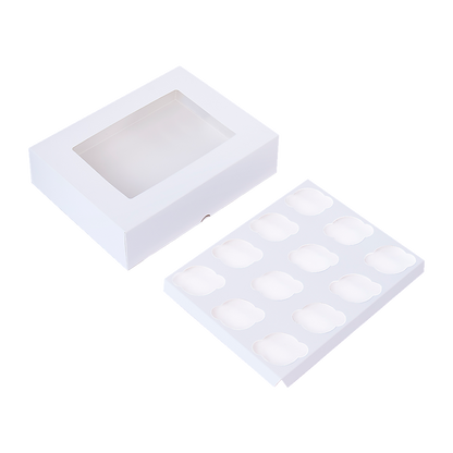 50pcs Cupcake Boxes 12-Hole Laminated Clear Window Face Boxes Favour - Image 7