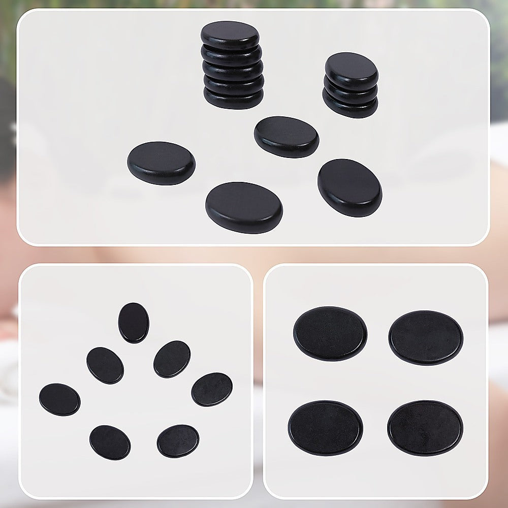 12pcs Hot Massage Stone Basalt Stones Kit Set Rock SPA Oiled Massage Tool - Image 5