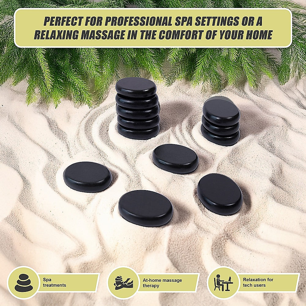 12pcs Hot Massage Stone Basalt Stones Kit Set Rock SPA Oiled Massage Tool - Image 6