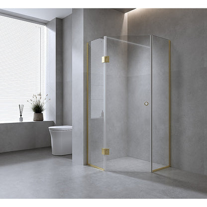 100cm Frameless Diamond Shower Screen with White Channels and SS Hinges