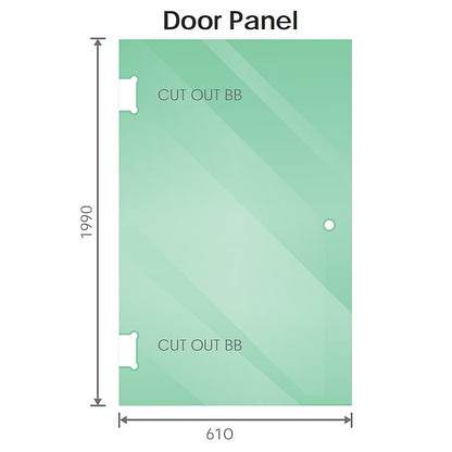 90cm Wall-to-Wall Frameless Shower Screen with Gunmetal Brackets, SS Hinges & F-Brackets and Floor F-Bracket - Image 3