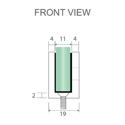 100cm Wall-to-Wall Frameless Shower Screen with Gunmetal Brackets, SS Hinges & U-Brackets - Image 9
