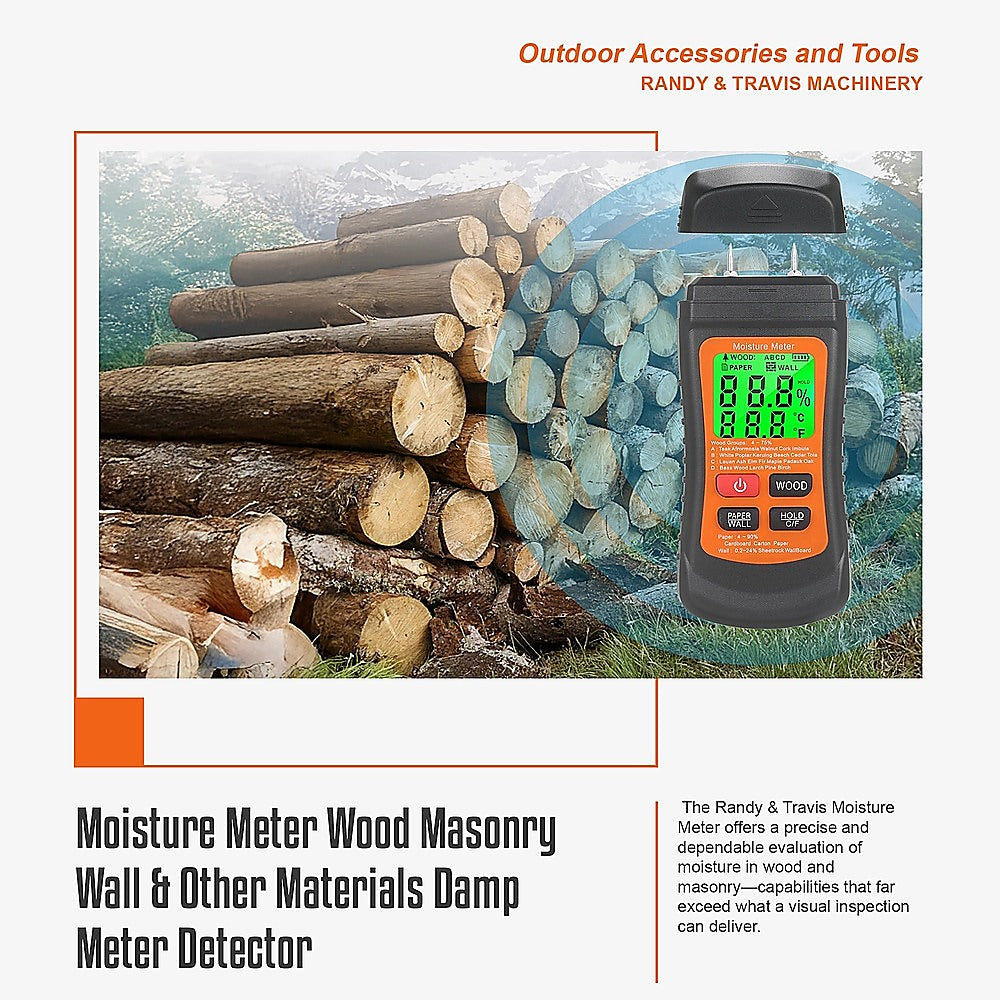 Moisture Meter Wood Masonry Wall & Other Materials Damp Meter Detector - Image 9