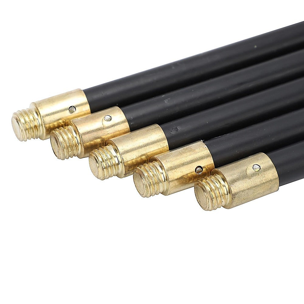9m Drain Rod Set Kit Plunger Worm Scraper Cleaning Rods Rodding Carry Bag - Image 2