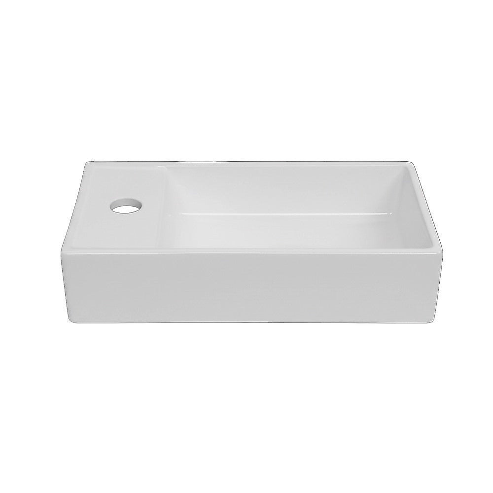 Small Compact Bathroom Cloakroom Hand Wash Basin Sink Ceramic Wall Hung - Image 3