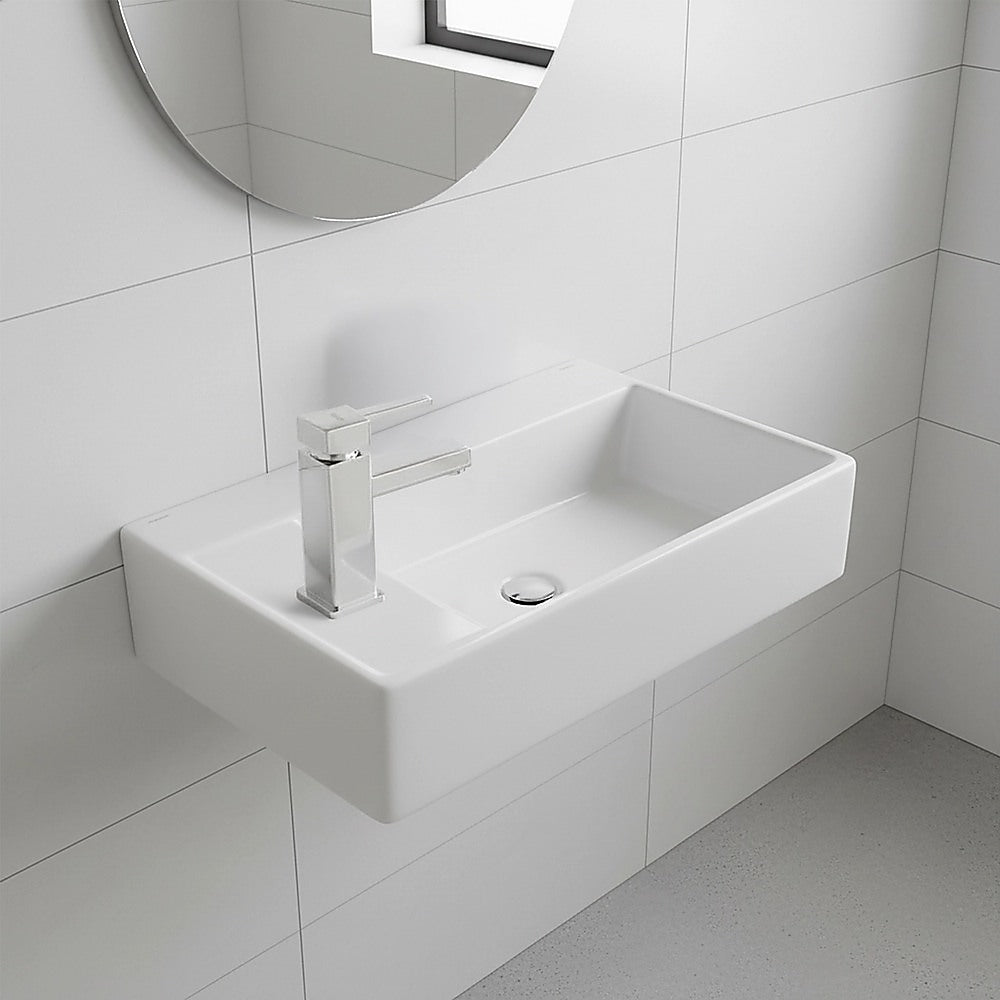 Small Compact Bathroom Cloakroom Hand Wash Basin Sink Ceramic Wall Hung - Image 5