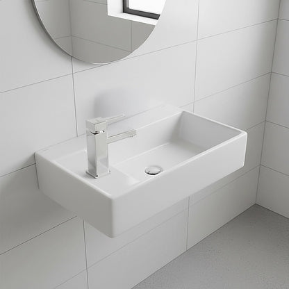 Small Compact Bathroom Cloakroom Hand Wash Basin Sink Ceramic Wall Hung - Image 5