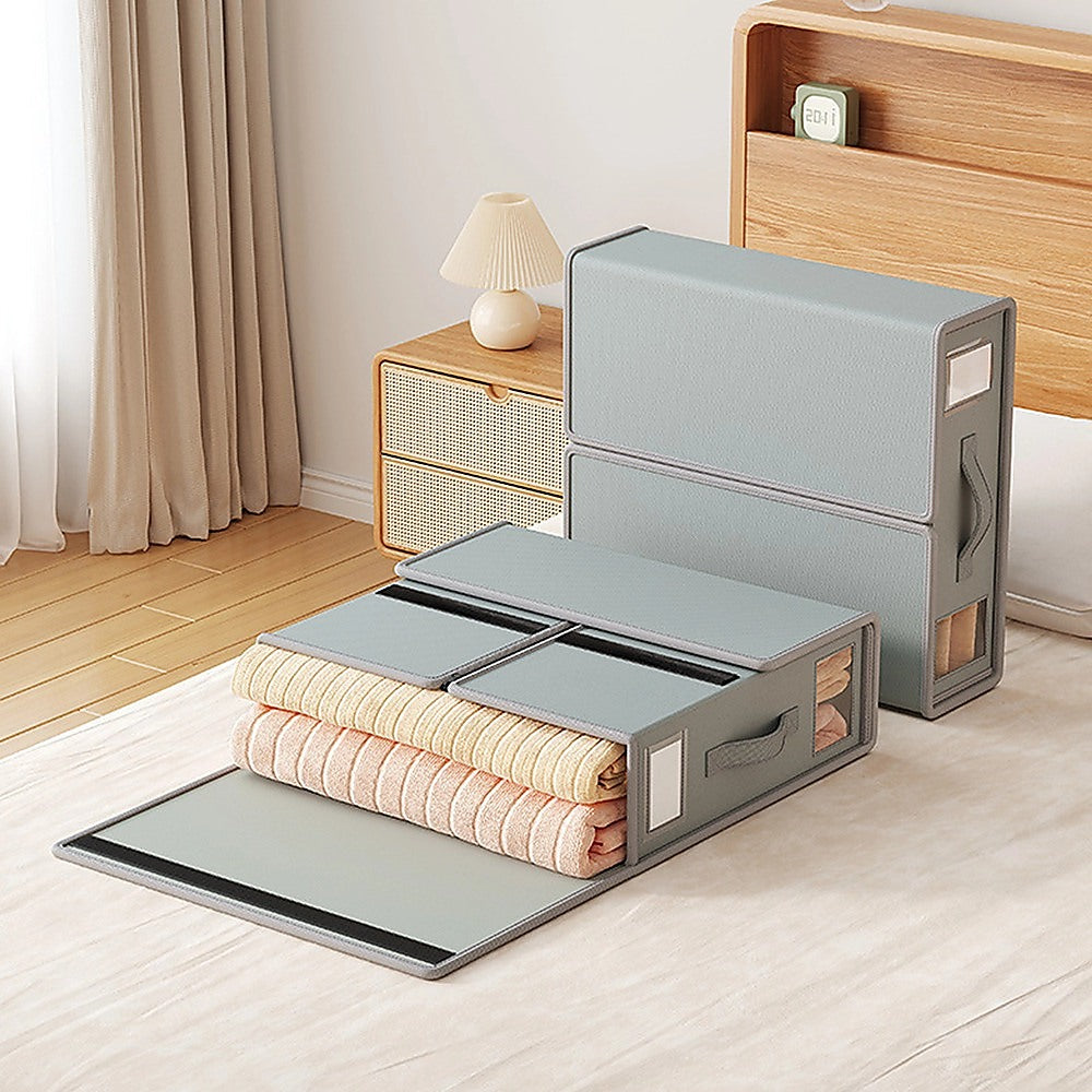 4PCS Foldable Bed Sheet Set Organizer Fabric Storage Bins with Handle Storage Box - Image 5