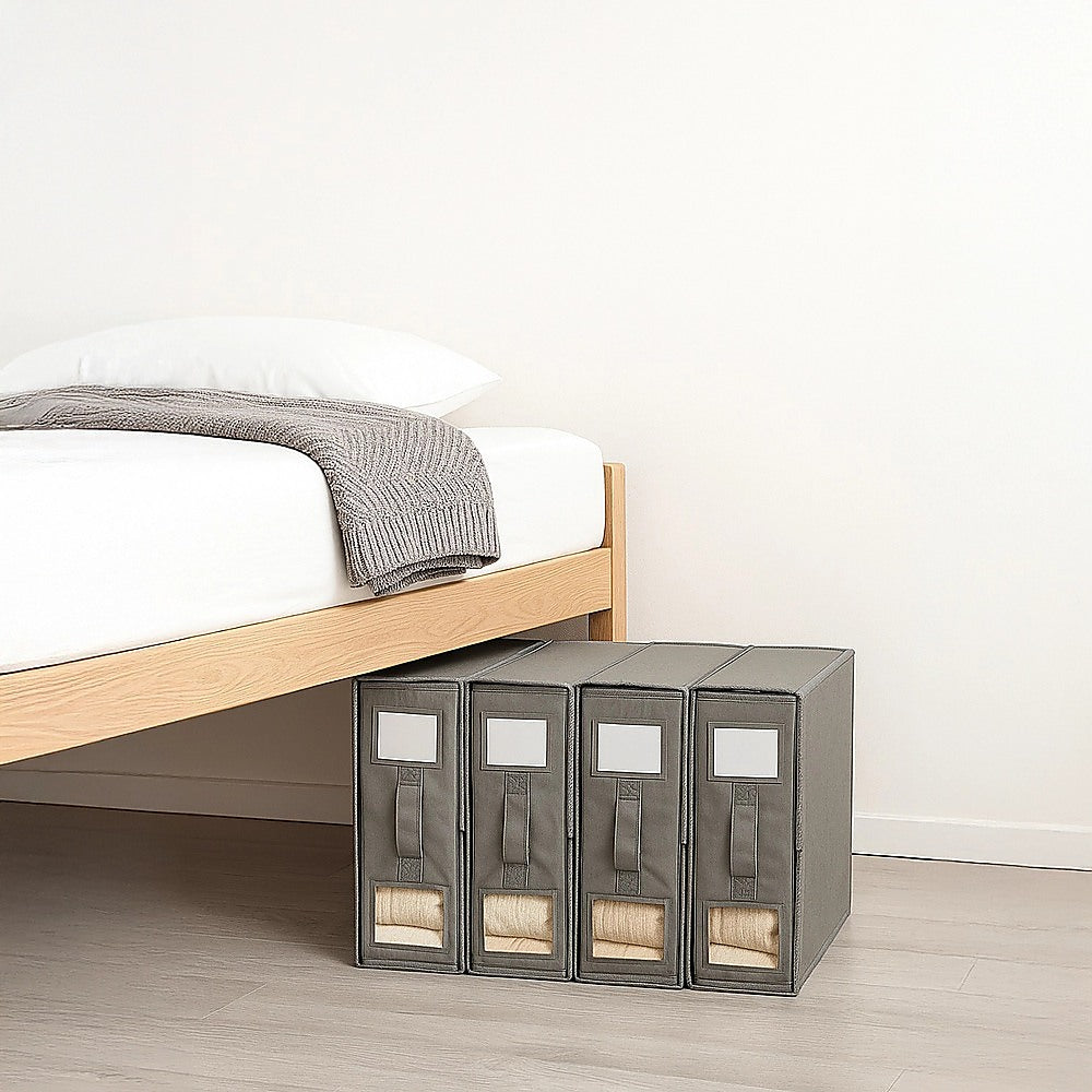 4PCS Foldable Bed Sheet Set Organizer Fabric Storage Bins with Handle Storage Box - Image 6