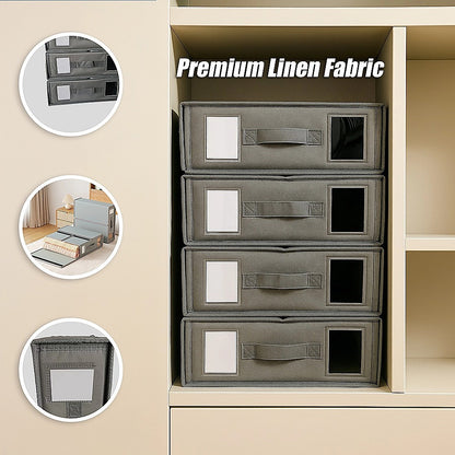 4PCS Foldable Bed Sheet Set Organizer Fabric Storage Bins with Handle Storage Box - Image 8