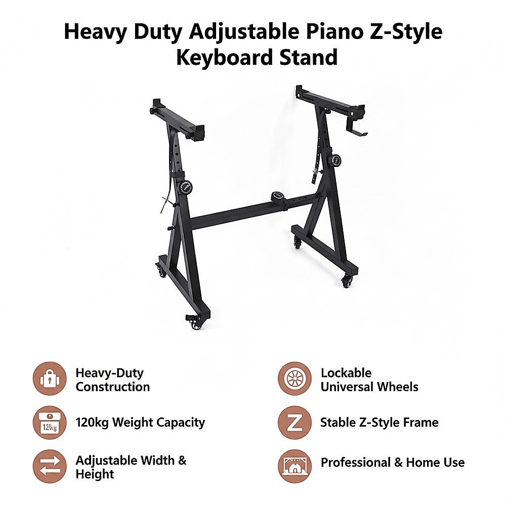 Z-Style Keyboard Stand – Heavy Duty Adjustable Piano Stand for Digital Keyboards & Portable Use - Image 9
