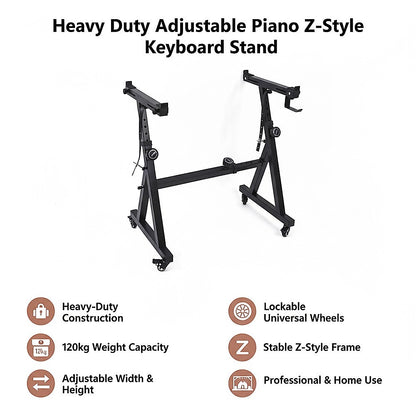 Z-Style Keyboard Stand – Heavy Duty Adjustable Piano Stand for Digital Keyboards & Portable Use - Image 9