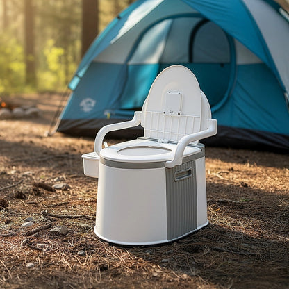 19L Camping Portable Toilet – Outdoor & Indoor Travel Commode Potty with Built-In Tissue Box - Image 2
