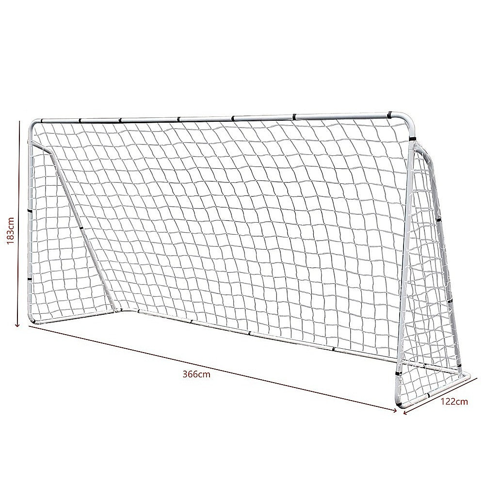 3.6m x 1.8m Portable Soccer Goal Net Steel Post Frame Backyard Football Training Set - Image 6