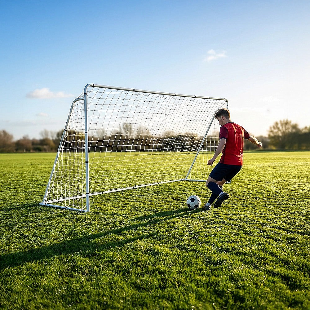 3.6m x 1.8m Portable Soccer Goal Net Steel Post Frame Backyard Football Training Set - Image 8