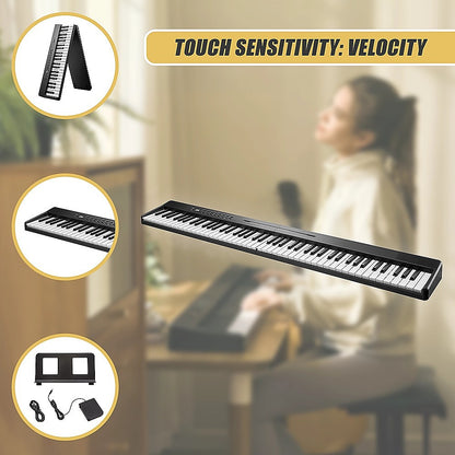 Folding Digital Piano 88 Key Velocity-Sensitive + Carry Case Pedal - Image 6