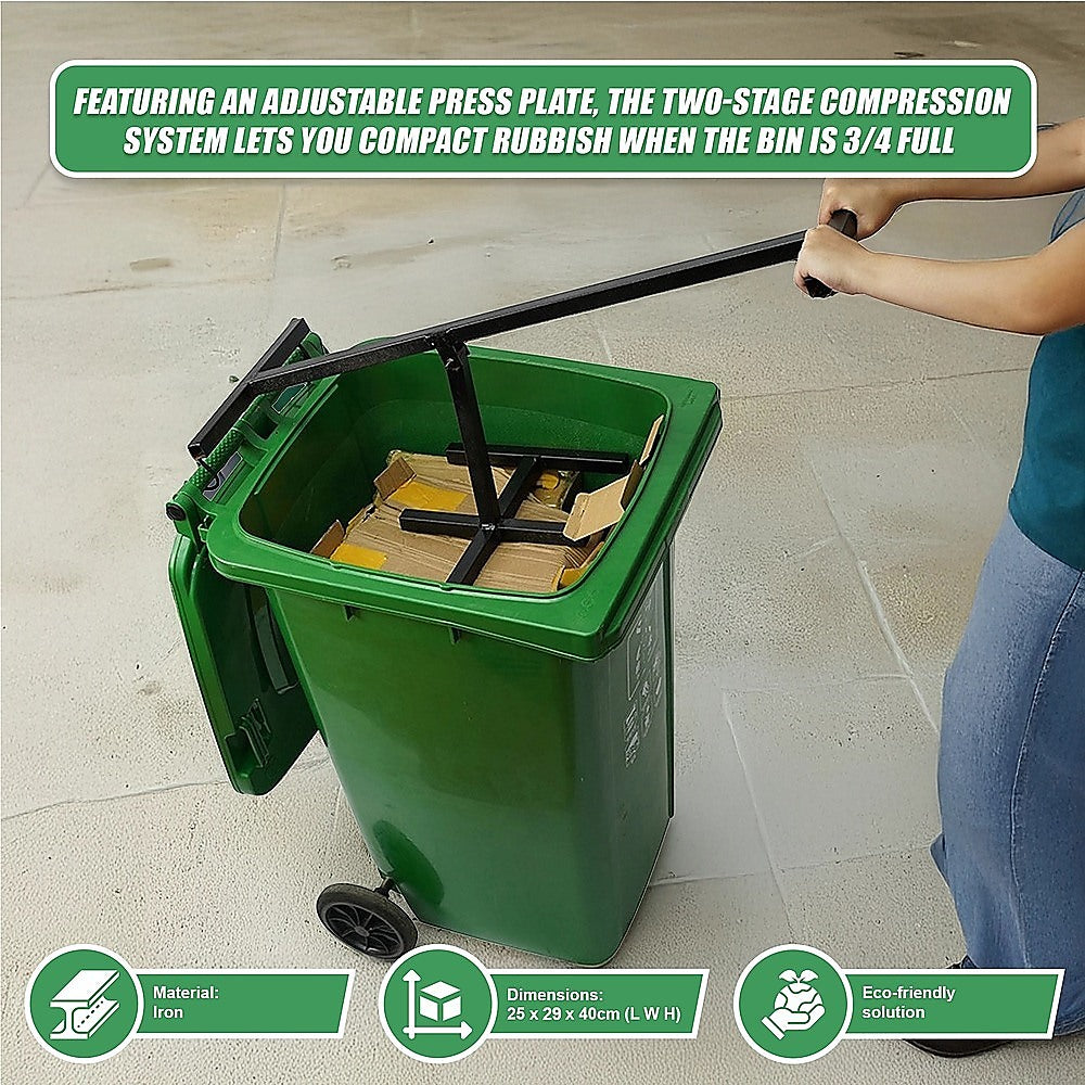 Wheelie Bin Compactor Manual Press Household Rubbish Trash Recycling Bins - Image 6
