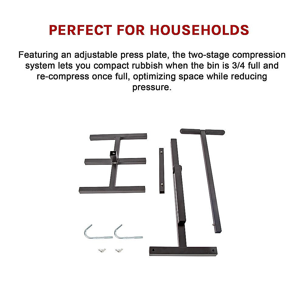 Wheelie Bin Compactor Manual Press Household Rubbish Trash Recycling Bins - Image 7