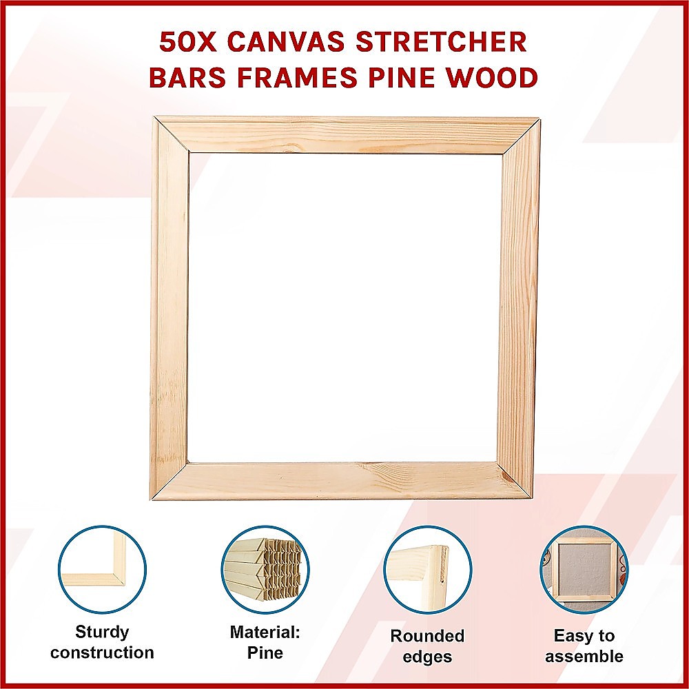 50x Canvas Stretcher Bars Frames Pine Wood - Image 3