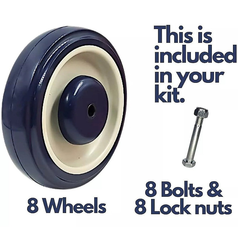 8 x 5" Diameter Wheels Nuts and Bolts included - Image 4