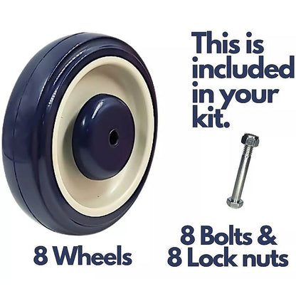 8 x 5" Diameter Wheels Nuts and Bolts included - Image 4