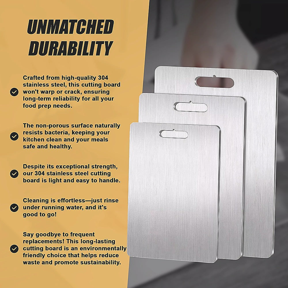 3 x 304SS Cutting Chopping Board Stainless Steel - Image 2