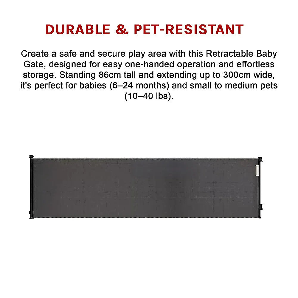 Retractable Baby Safety Fence Pet Stair Gate Barrier for Kids Dog Cat 3M - Image 9