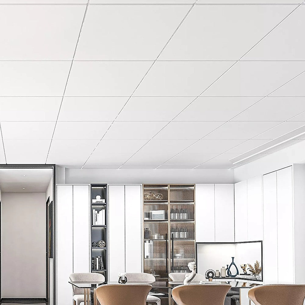 12x Smooth Drop Ceiling Tile 2ft x 2ft PVC Ceiling Panel - Image 2