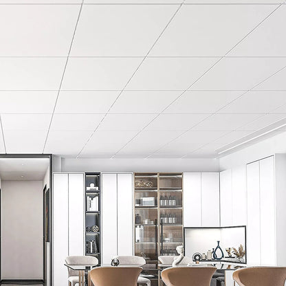 12x Smooth Drop Ceiling Tile 2ft x 2ft PVC Ceiling Panel - Image 2