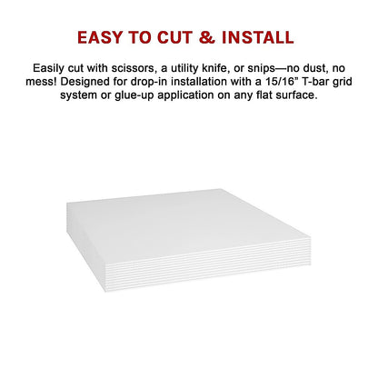12x Smooth Drop Ceiling Tile 2ft x 2ft PVC Ceiling Panel - Image 9