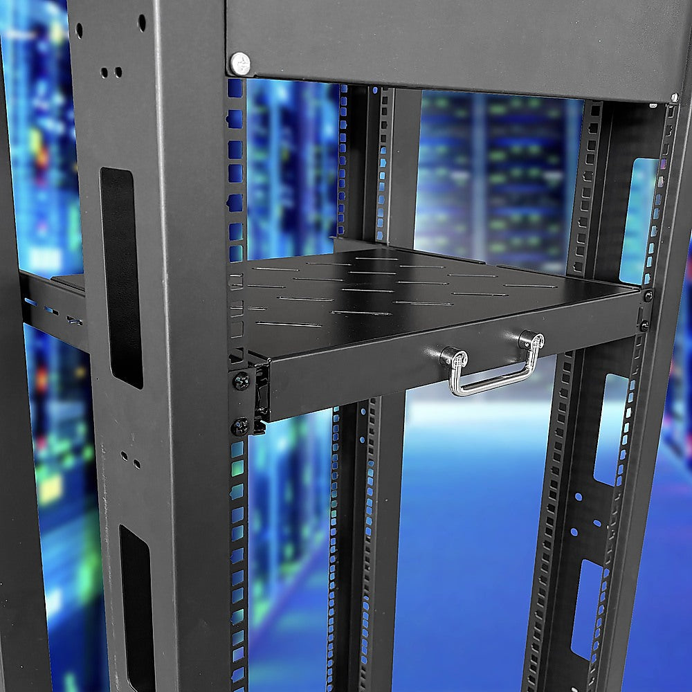 Sliding Rack Server Shelf 1U 19" 4 Post Mount – Adjustable 15" to 22" Rack Tray - Image 2