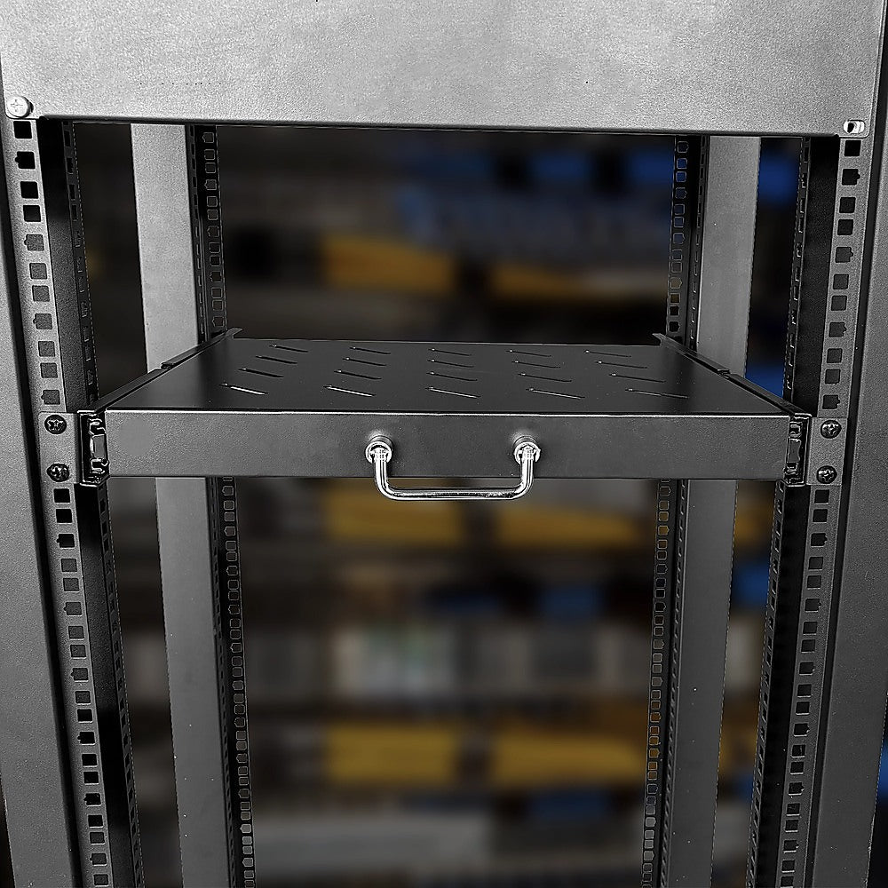 Sliding Rack Server Shelf 1U 19" 4 Post Mount – Adjustable 15" to 22" Rack Tray - Image 4