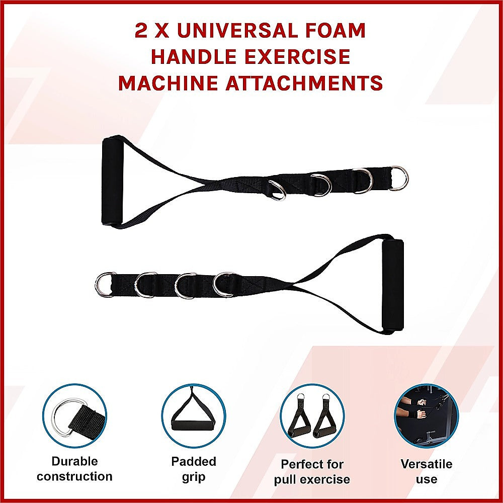 2 x Universal Foam Handle Exercise Machine Attachments - Image 3
