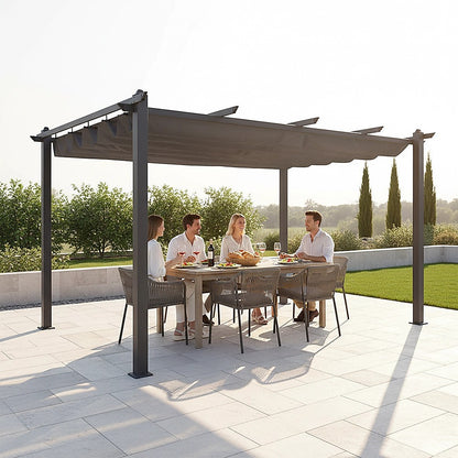 3x4M Aluminium Pergola Marquee with Retractable Roof – Garden Canopy - Image 5