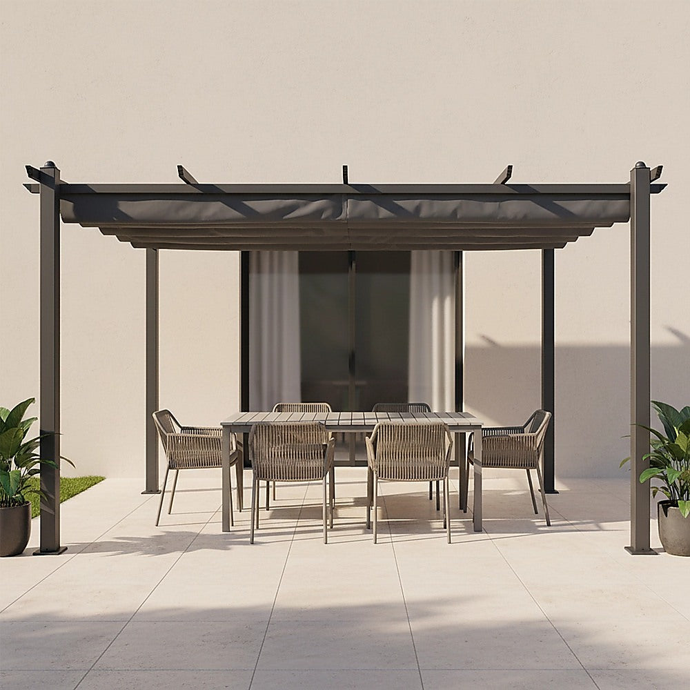 3x4M Aluminium Pergola Marquee with Retractable Roof – Garden Canopy - Image 7