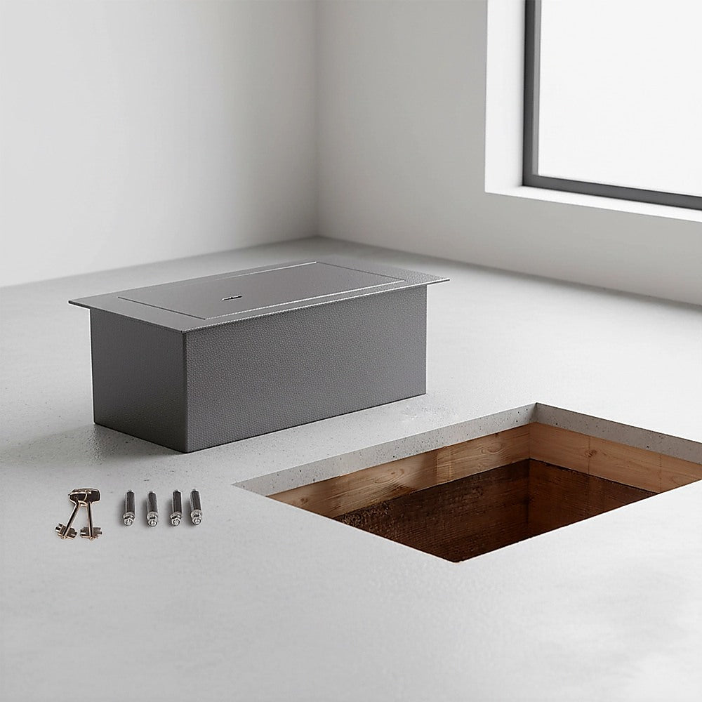 Underfloor Concealed Safe with Key – Heavy Duty Hidden Floor Security Box - Image 2