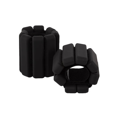 2-Piece Ankle & Wrist Weights – 1kg Pair Adjustable Workout Bangles (Black)