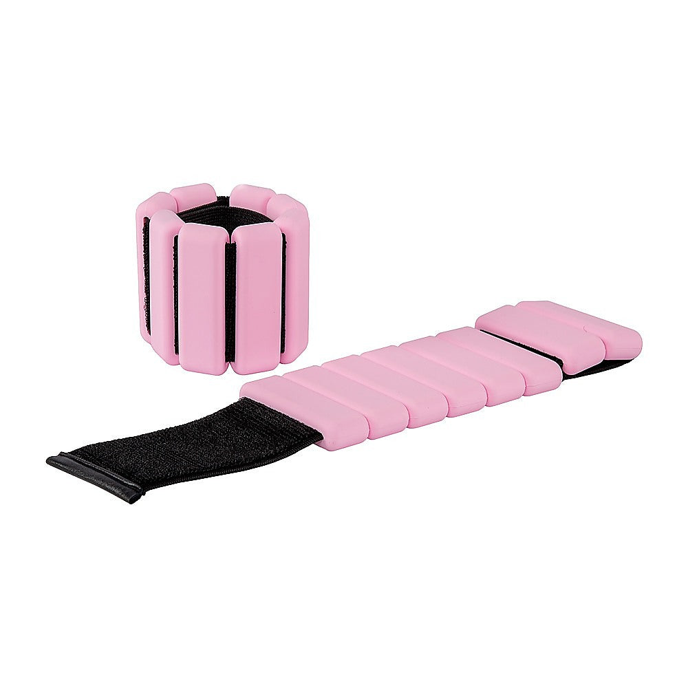 2-Piece Ankle & Wrist Weights – 2kg Pair Adjustable Workout Bangles (Pink) - Image 6