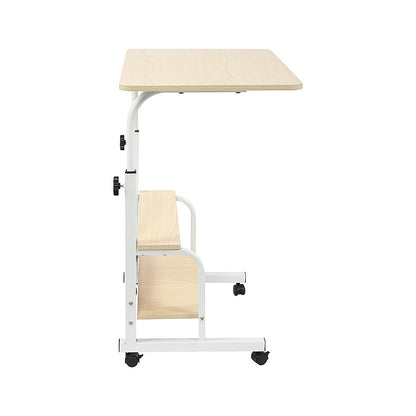 Height Adjustable Rolling Overbed Table 60cm Mobile Computer Desk - Image 6
