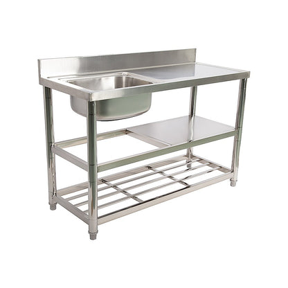 Freestanding Stainless Steel Kitchen Sink 120x50x79cm – Commercial Utility Wash Basin - Image 2