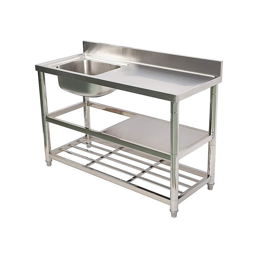 Freestanding Stainless Steel Kitchen Sink 120x50x79cm – Commercial Utility Wash Basin - Image 4