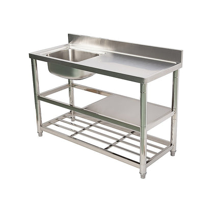 Freestanding Stainless Steel Kitchen Sink 120x50x79cm – Commercial Utility Wash Basin - Image 4
