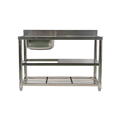Freestanding Stainless Steel Kitchen Sink 120x50x79cm – Commercial Utility Wash Basin - Image 6